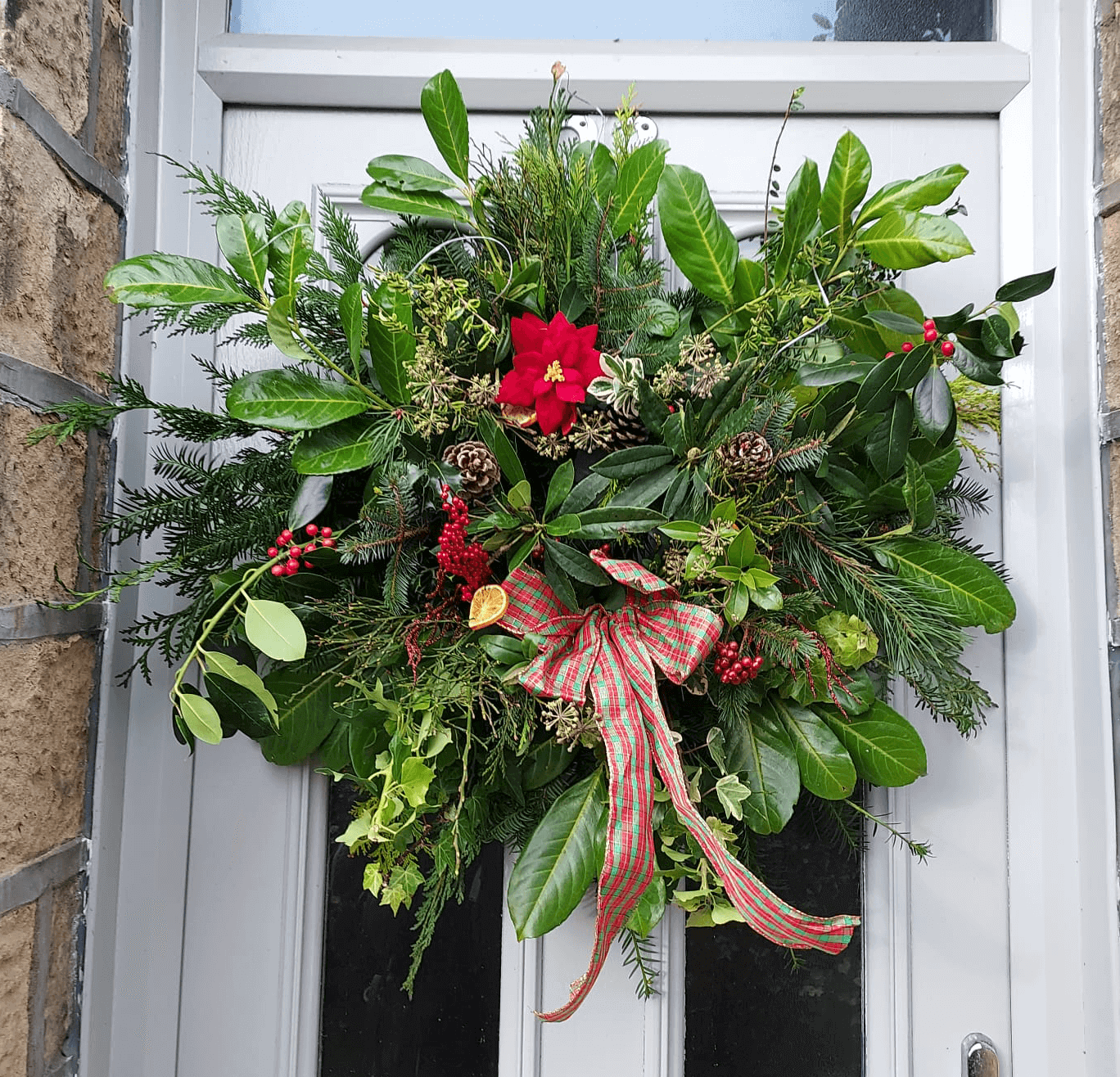 Christmas wreath on a door